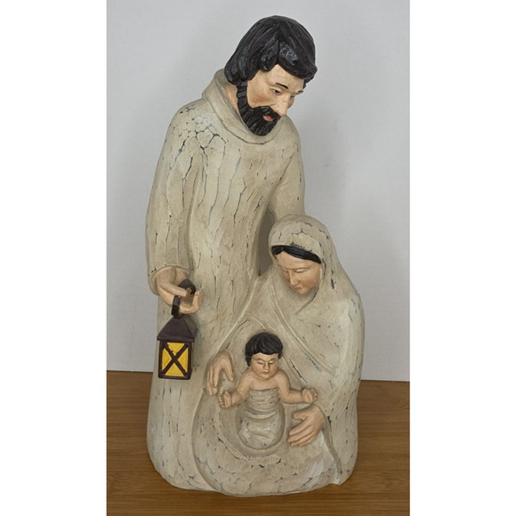 TJ christmas Other - Holy Family‎ 12 Inch Resin Statue Figure Nativity Baby Jesus Mary Joseph Vintage